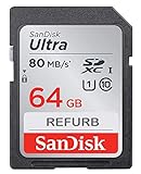 SanDisk Ultra 64GB SDXC bis zu 80 MB/Sek, Class 10 Speicherkarte FFP (Generalüberholt)
