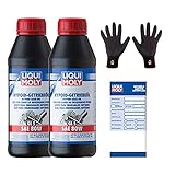 Brünte Feingrip Montagehandschuhe + 2x Original Liqui Moly 500ml Hypoid-Getriebeöl Gear Oil (GL5) SAE 80W 1402