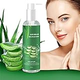 Aloe Vera Gel - 100% Bio für Gesicht, Haare und Körper - Natürliche, beruhigende und pflegende Feuchtigkeitscreme - Ideal für trockene, strapazierte Haut & Sonnenbrand - 250