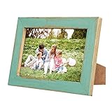 WINOMO Bilderrahmen Retro Vintage Holz Fotorahmen Bilderrahmen 13x18cm/6' Holz Foto Bilderrahmen für Home Tabelle Wand Deko Family Eltern Geschenk, Hellb