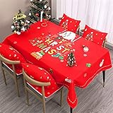 LIFEDX Weihnachten Tischdecke Rechteckig,Nordic Ins Neujahr Rot Tischtuch Baumwolle Und Leinen,Wasserdicht Und Staubdicht Tischläufer,Bankett Party Home Tischwäsche,B,100x140cm/39x55