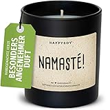 Namaste Duftkerze im Glas mit Spruch aus Soja 100% natürlich handgemacht - nachhaltig persönlich Geschenk Geschenkidee für beste Freundin Mama Freund zum Geburtstag - Yoga Meditation Entspannung