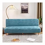 Daesar Sofabezug Wasserdicht Polyester, Überwurf für Sofa Elastisch 160-185 Blau mit Blätter Muster Couch Überzug Eckcouch 2 S