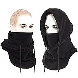 Joyoldelf Multifunktionale Tactical Heavyweight Balaclava Gesichtsmaske Skimaske Motorradmaske zum Radfahren Ski Winter wärmend (Schwarz)