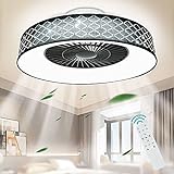 Depuley LED Deckenventilatoren mit Beleuchtung, Einstellbar Fan mit Fernbedienung und Timer, 40W Dimmbare Deckenleuchte, Unsichtbarer Ventilator mit Leuchte für Wohnzimmer, Kinderzimmer, 3000K-6500