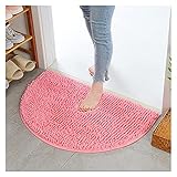 Fußmatte 40x60cm Weiche Teppich Slip-resistente Badezimmer Teppichboden Türmatte Schmutz Barrier Halbkreis Boden Tür Kissen Matte Teppich (Color : Pink, Specification : 400MMx600MM)