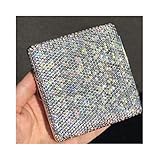 Panduo Zigarettenschachtel Zigarettenschachtel, Persönlichkeit Creative-Diamant-Dame-Zigaretten-Etui 20 Sticks Stock-Bohrgerät Strass ultradünne Edelstahl tragbare Zigarettenetui, Zugang