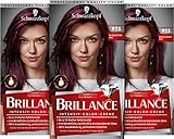 Brillance Intensiv-Color-Creme Haarfarbe 923 Burgunderrot Stufe 3, 3er Pack(3 x 160 ml)