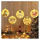 Weihnachtsdekoration Lichter Vorhang Lichterkette, LED Hängende Weihnachtsfenster Lichter 3D Wasserdichte USB Vorhang Lichterketten für Weihnachtsbaum Schlafzimmer Dek