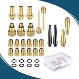 N N.ORANIE Fahrradventil Adapter, 32 Stück Premium Fahrrad Ventil Set, Alle Ventiladapter SV AV DV Blitzventil Autoventil mit Dichtring für Kompressor Fahrradpump