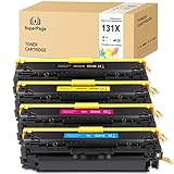 4 Superpage Kompatibel für HP 131X CF210X CF211X CF212X CF213X 131A CF210A Multipack Tonerkartuschen für HP Laserjet Pro 200 Color M251n M251nw MFP M276n M276nw,Schwarz Cyan Magenta Gelb