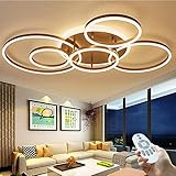 LED Deckenlampe Kreative Ring Deckenleuchte Dimmbar Mit Fernbedienung Deckenlicht Acryl Aluminium Schlafzimmer Wohnzimmer Halle 3000K-6500K Beleuchtung Dekorative Lampe,B