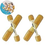 DEEPOW (2 Stück) Pool Float Battle Log Rafts Row Pool Float,Aufblasbare Schwimm Reihe,Outdoor Raft for Adults, Children, Party, Water Sp