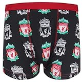 Liverpool FC Herren Wappen Boxershorts YNWA Liverbird - 95% Baumwolle; 5% Elasthan - Schwarz/Mehrfarbig mt Wappen - L