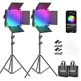 Neewer RGB LED Videolicht mit APP-Steuerung 360° Vollfarbe 50W 660 PRO Videobeleuchtungsset CRI 97 für Spiele Streaming Zoom YouTube Webex Rundfunk Webkonferenz Fotog