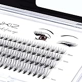 LANKIZ DIY Wimpern Einzeln für Wimpernverlängerung , 20D Fake Individual Lashes,Wimpernbüschel Cluster-Wimpern, Individuelle Falsche Wimpern für Einzelne Wimpern zu H