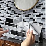 12/24/48 Stück 3D Fliesenaufkleber Aufkleber für Bad Küche, Klebefliesen Vinyl Fliesen Selbstklebend Fliesenfolie , PVC Fliesen Selbstklebend Fliesendekor, Wandfliesen Dekor (B-24 Stück)