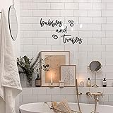 Bubbles And Troubles, Metal Wall Art, Schwarz, Metallwandkunst, Wanddekoration Metall Wanddeko für minimalistische und moderne Toilette, B