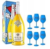 958 EXTRA DRY MAGNUM 3 LITRI JEROBOAM IN ASTUCCIO CON 6 BICCHIERI SANTERO BLU