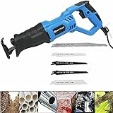 900W Säbelsäge,LED Tigersäge Kettensäge Reciprosäge Fuchsschwanz Säge mit 4x Säbelsägeblatt,Ergonomische Drehbarer Griff,schneller Klingenwechsel,max.160 mm S