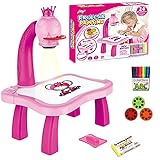 DUCUT Kinder LED Projektor Kunst Zeichnung Tisch Malerei Board Schreibtisch Spielzeug Pädagogisches Lernen mit Leichter Musik,Child Smart Projector Sketcher Desk Learning Projection Painting M