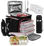 A2S Protection Complete Meal Prep Lunchbox Kühltasche 3x Portionskontrolle Bento Lunch Container 290g