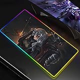 Mauspads Dark Souls Anime RGB Gaming Mauspad Große rutschfeste XL-Tastatur Schreibtisch-Mausmatte für Laptop LED-Beleuchtung Spielmatte-300X600mm_Color_B
