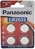 Panasonic CR2032 Lithium Knopfzelle, 3V, 4er Pack