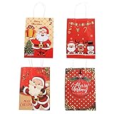 STOBOK Weihnachten Geschenktasche Papier Süßigkeiten Tüten 20 Stücke Papiertüten 27X21x11CM Bonbons Schokolade Snacks Taschen Geschenkverpackung Trag