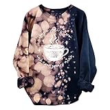 Streetwear Mode Letter Drucken Pullover Damen Batik Tie Dye Locker Sweatshirt Sport Langarmshirt Oversize Boyfriend Baggy Frauen Oberteil O-Ausschnitt Top Herbst Winter Drucken Mode Cool B