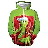 WBYFDC Hoodies Weihnachten Nettes Tier 3D Digital Print Lose Sport Sweatshirt Männer Damen Tops Paar Pullover Langarm C