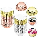 DECARETA 600 Stück Muffinformen Alufolie Papier Muffinförmchen Klein Muffin Förmchen Papier Backförmchen Mini Muffinformen Bunt Cupcake Förmchen Papierförmchen für Muffin H