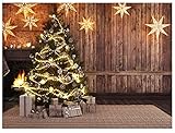 DHXXSC 2,4 x 1,8 m Weihnachtshintergrund aus Holz, Vintage-Stil, für den Weihnachtsbaum, Fotostudio, Weihnachtsdekoration, Banner DH-155