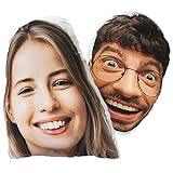 Personalisiertes 3D Gesicht FOTOGESCHENK mit eigenem Foto (30 x 45 cm) Foto-Kissen mit Deinem Foto Bedrucken Zum Jahrestag, Geburtstag, Valentinstag (mit Füllung) 3D Face [091]