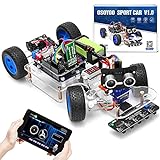 OSOYOO Roboter RC Smart Auto DIY Kit zum Bauen für Erwachsene, Jugendliche mit Servo Servolenkung Motor, Wifi, Bluetooth, Code programmierbar, Arduino UNO kompatib