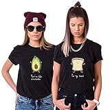 Best Friends Damen T-Shirt BFF Beste Freunde Avocado und Toast (Schwarz, Avocado XS)