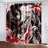 DRFQSK Küchenvorhänge 3D Fashion Girl Cool Printing Pattern Blackout Thermoisoliert Vorhänge Schlafzimmer Wohnzimmer Ösenvorhänge Kinderzimmer Home Decor Fensterbehandlungen 200 x 160 cm 2