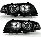 CCFL Angel Eyes Scheinwerfer Set in Klarglas Schw