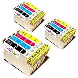 12x Epson Stylus Office BX300F Kompatible Druckerpatronen - Cyan/Magenta/Gelb/Schwarz - PATRONEN MIT NEUESTEN CHI