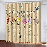 YTSDBB Blickdicht Gardinen für Schlafzimmer Vögel Blumen Buchstaben B 160 x H 115 cm 3D Digitaldruck Druckmuster Öse Thermisch isoliert 90% für Schlafzimmer Wohnzimmer ​Kinderzimmer Junge mit M