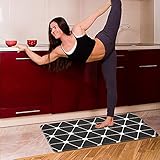 EHOMMY Küchenteppich, 1,2 cm dick, Anti-Ermüdung, gepolsterte Küchenmatten für den Boden, rutschfest, PVC, wasserdicht, strapazierfähig, bequem, für Küche, Spüle (schwarz) (43,9 x 76,2 cm)