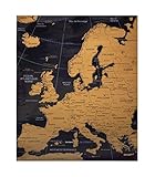 RUBBELKARTE Europa Karte Wand Poster HOCHWERTIGE große Landkarte zum rubbeln Perfektes Reisegeschenk Carte de l'Europe a gratter 54 x 70 cm Reisekarte Geschenk ZUM FREIRUBBELN Fernweh atmosp