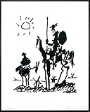 Close Up Pablo Picasso Don Quixote Kunstdruck (52x41 cm) gerahmt in: Rahmen schw