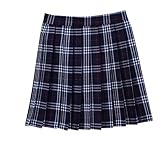 Damen Minirock mit hoher Taille, Schottenkaro, Größe 36 38 40 42 44 46 Gr. 40, navy