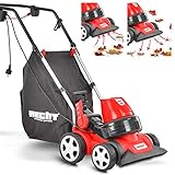 HECHT 3 in 1 Elektro Laubsauger Laubbläser Häcksler – leicht fahrbar – mit 45 Liter Fangsack – Befreien Sie Ihren Garten komfortabel, rückenschonend und schnell von Laub (Laubsauger fahrbar Rot)