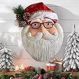 Weihnachtskranz Tür außen Deko 40CM,Weihnachtsmann Türkranz Adventskranz Schneemann Weihnachten Kranz Dekokranz Hängende Wand Verzierung Weihnachtskugelnkranz Fenster Dekoration Weihnachts Zubehö