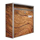 Burg Wächter Design Briefkasten | Postkasten 36x32x11cm groß | Stahl Silber verzinkt mit Namensschild | großer A4 Einwurf, 2 Schlüssel | Trockenes H
