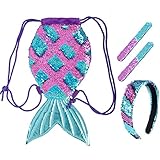 Anmete Pailletten-Tasche für Mädchen, Motiv: Pailletten, Rucksack, Tasche mit Pailletten, Kordelzug, Mädchen, Turnbeutel, Mode Bling Shining Bag Glitzer, Yoga-T