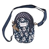 Damen Mädchen Handy Umhängetasche Baumwolle Handytasche zum Umhängen Kartentasche Vielschichtige Geldbörse Kleiner Taschen Universal für iPhone 5 6 7 plus, Samsang Galaxy, Blau, Einheitsgröß