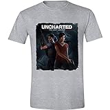 Uncharted - The Lost Legacy Cover Herren T-Shirt - Grau Meliert, Große:XXL